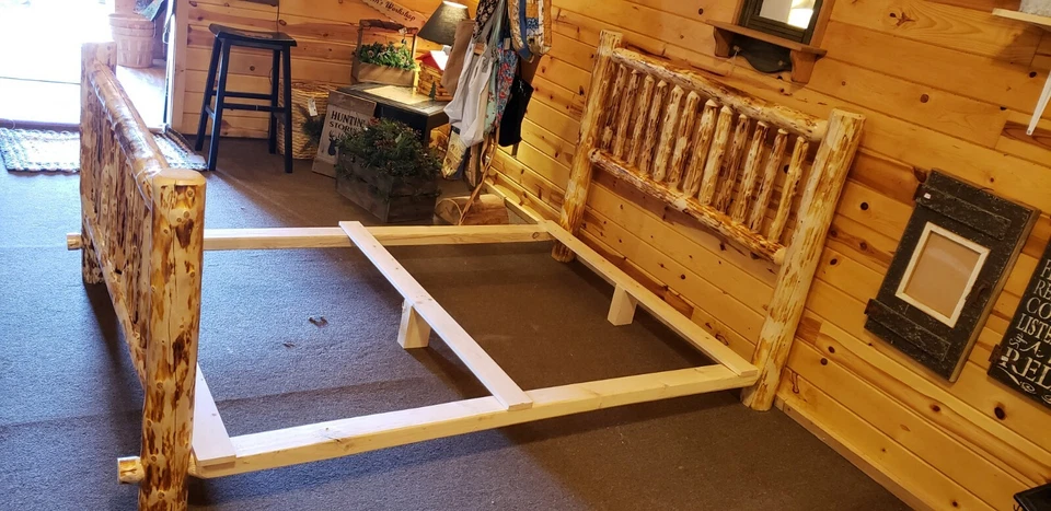 RUSTIC LOG BED - Small Spindles Ships Free !! Twist of Nature brand - Image 2 of 2