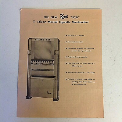 cigarette merchandiser Vintage 1953 Rowe 520 11 Column Cigarette Merchandiser Description Price  List