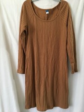 New Old Navy Dress Women Brown Ribbed Stretchy Long Sleeve Pullover U pick