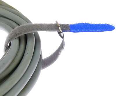 100x Klett‑Kabelbinder Wiederverwendbar – 20 Cm Lang, 20 Mm Breit, Blau/schwarz, Mit Metallöse, Zum Bündeln & Ordnen
