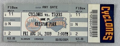MiLB 2009 08/14 Brooklyn Cyclones vs Oneonta Tigers Baseball Ticket