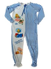 Vintage Care Bears 1980s Childrens Pajamas Bodysuit Kids Pjs Graphic Y2K
