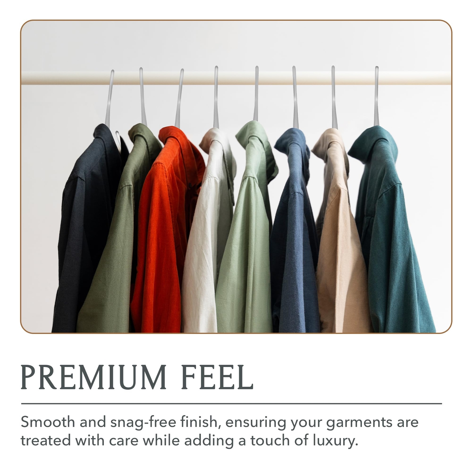 Silver Metal Hangers Matte Aluminum Heavy-Duty Luxury 17-Inch 5-Pack