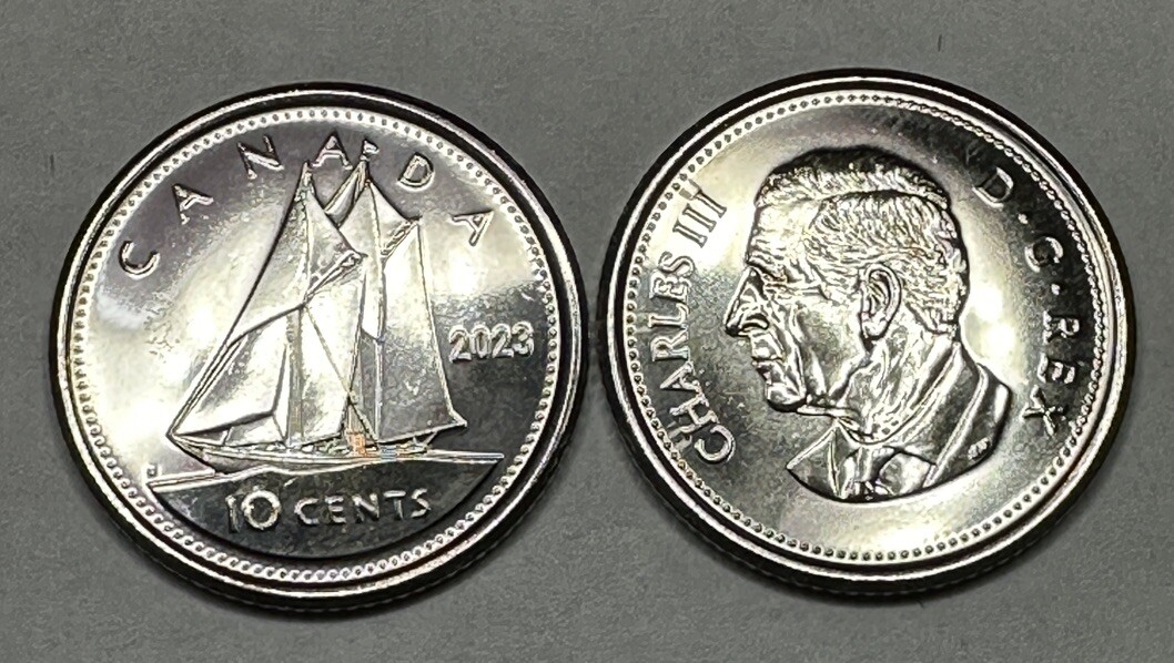 COinCA カ 10/90/900 入手困難(3種類) 2023 Canadian 10 Cents Dime King Charles III Effigy Uncirculated