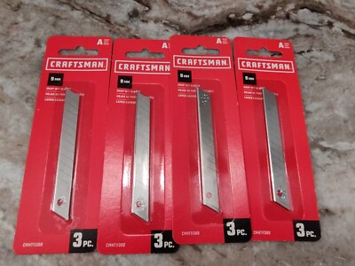 4 PACKS of CRAFTSMAN UTILITY KNIFE / BOX CUTTER 9MM SNAP OFF BLADES - 12 PIECES