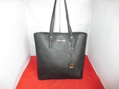 Michael Kors Jet Set N / S Saffiano Multi-function Tote Bag $298 Black #030