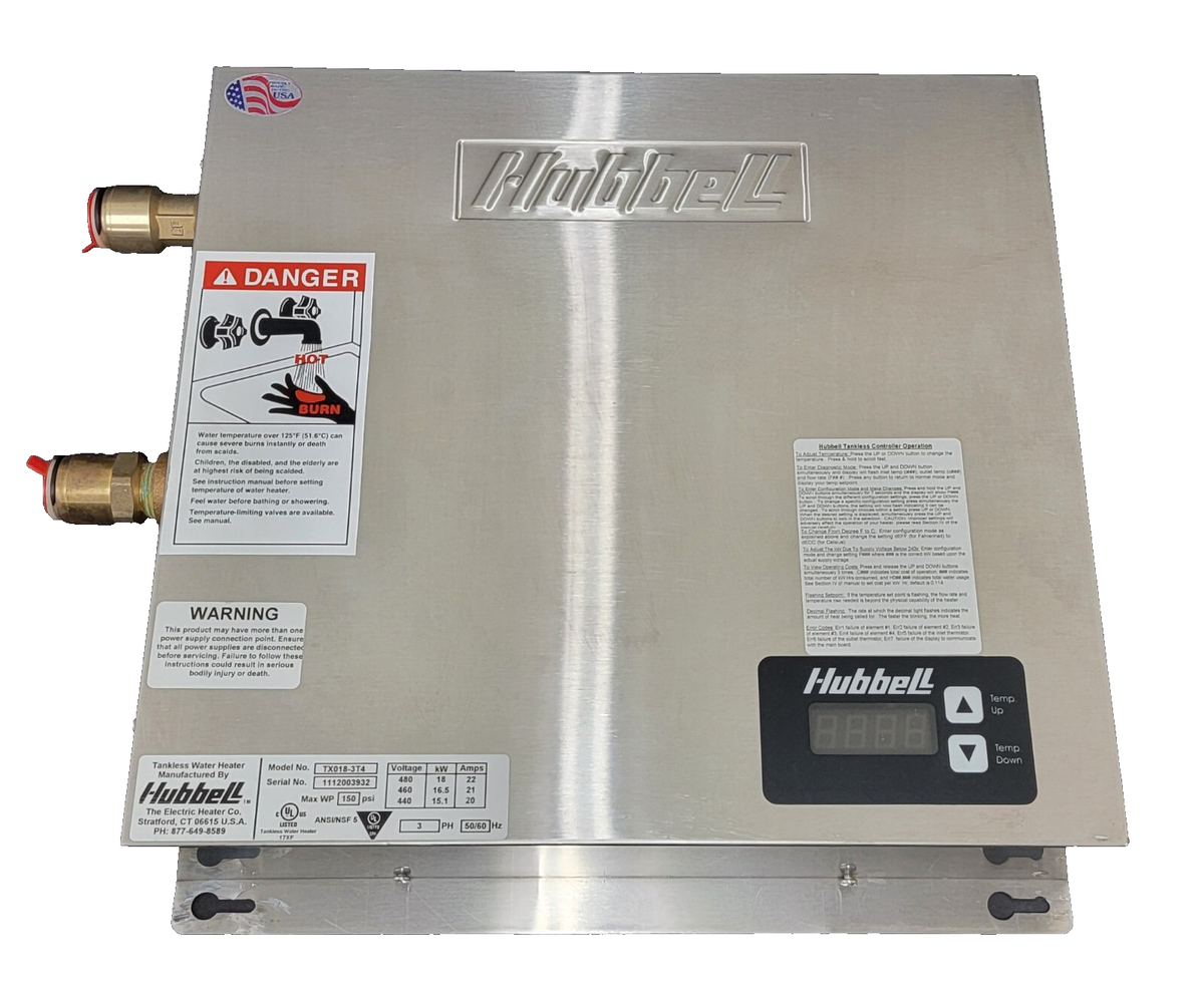 Hubbell TX018-3T4 18KW Tankless Booster Heater - Main Image