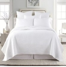 Levtex Home Cross Stitch Bright White Quilt Set King NIOP