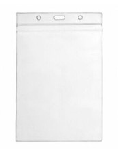 Image of ID Card Holder Badge Clear Pass Pocket Plastic Wallet 5 Sizes Available NEW UK
