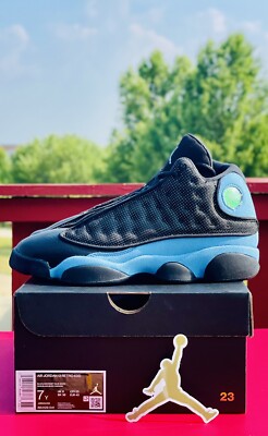 Nike Air Jordan 13 University Blue UNC Size 7Y Dunk Black Carolina Flint Max 3 4