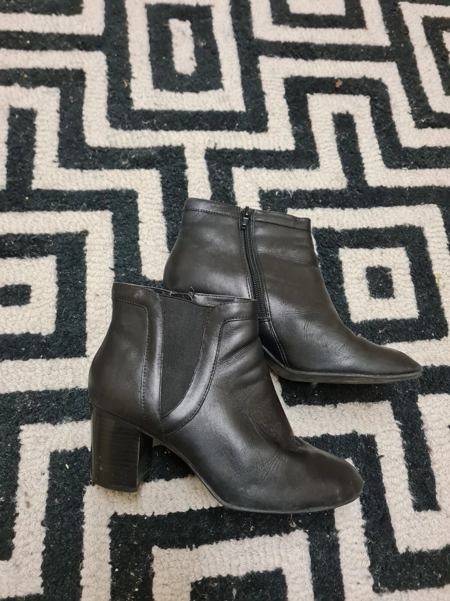 Love Leather George Ladies Black Boots Size 6.5uk 40 Eur Express Shipping