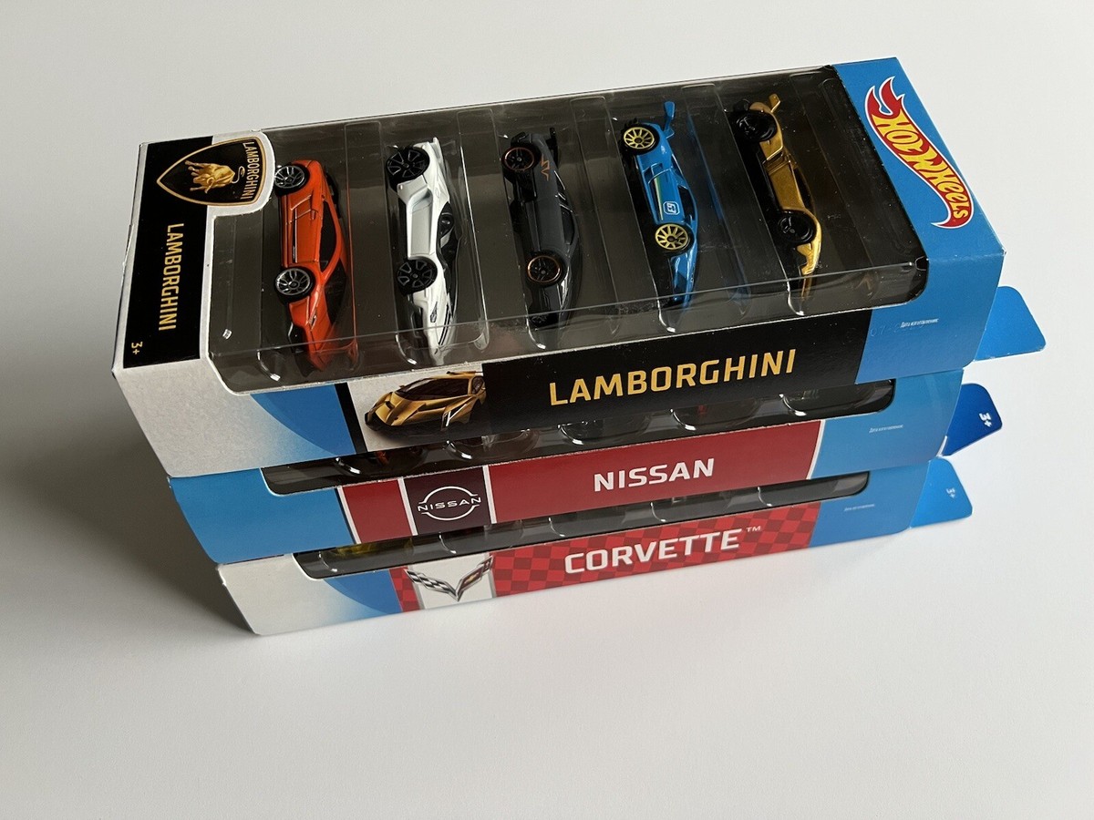 Hot Wheels Nissan, Vetta,Lamborghini 5 pack Huracán Murciélago