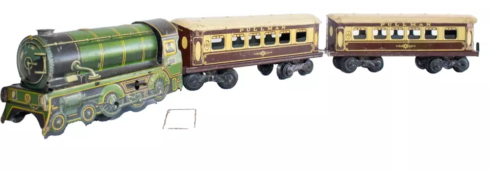 1940's British Wells/Mettoy Tin Lithographed "George the 5th" Train set - Image 3 of 4