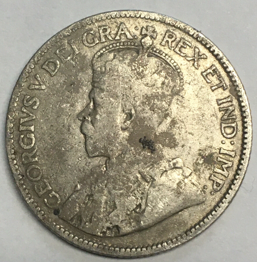 1916/1918, 25 Cents Canada Georgivs V Dei Gra Rex Et Ind: Imp