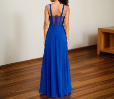 City Studio Womens Zippered Wrap Skirt Prom Gown Dress Royal Blue Size 1/2  NWT | eBay
