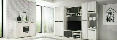 Wohnwand TV Lowboard Elegante Anbauwand mit Kommode Wohnzimmer Modern Goya