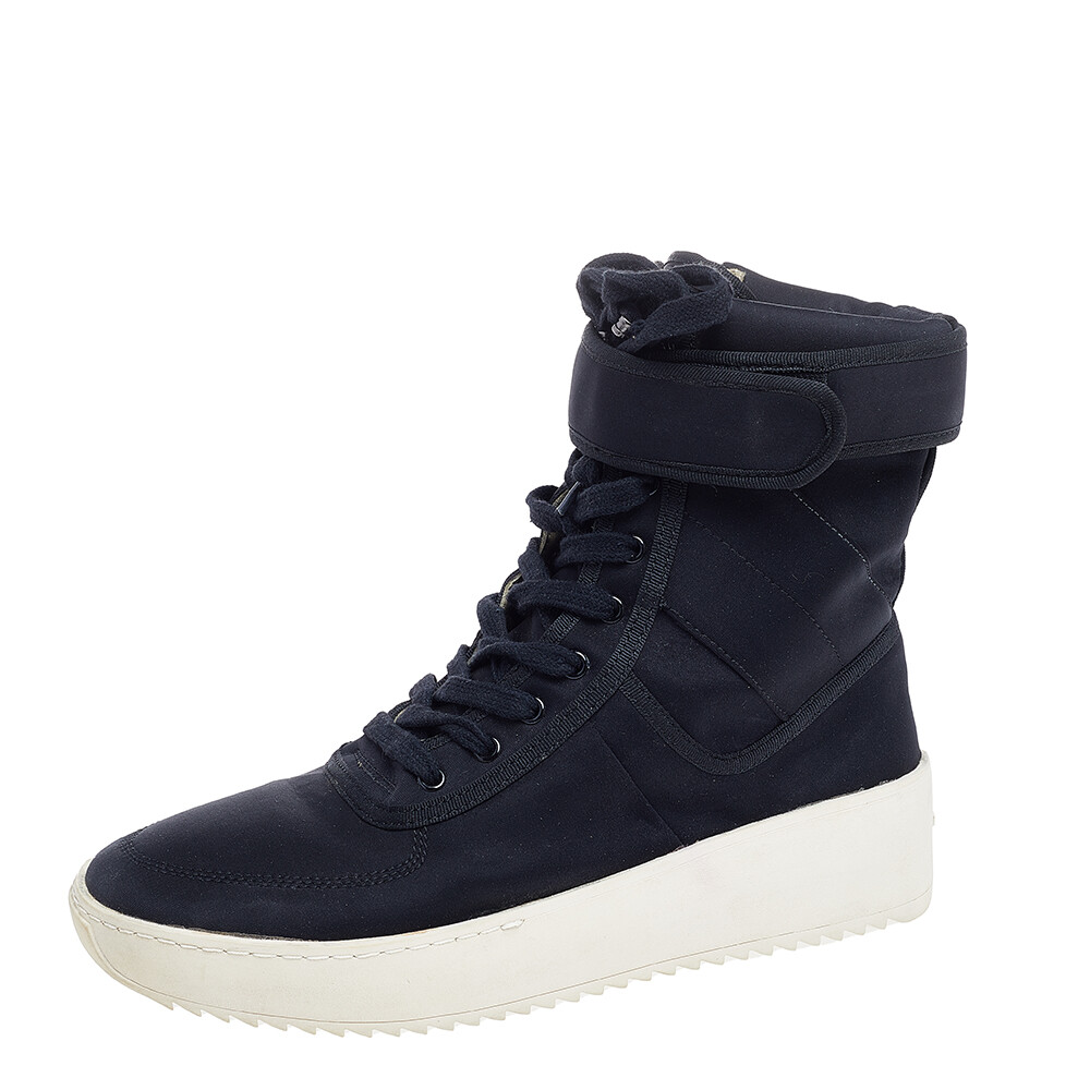 Fear Of God Black Neoprene Military High Top Sneakers Size 43 | eBay