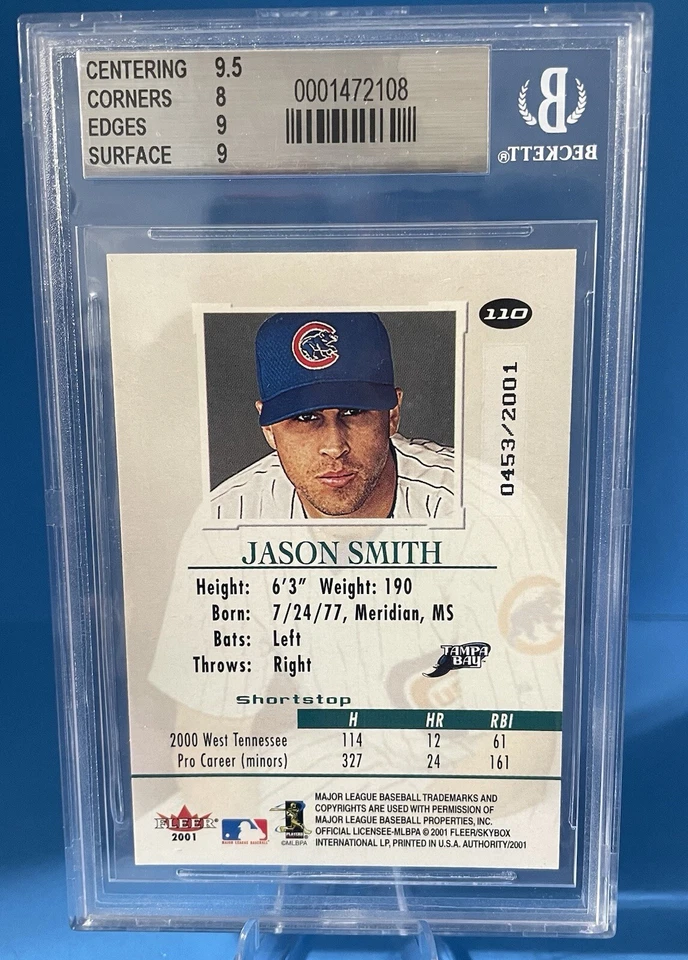 2001 Fleer Authority - Authority Rookie Jason Smith #110 /2001 (RC) - Image 2 of 2