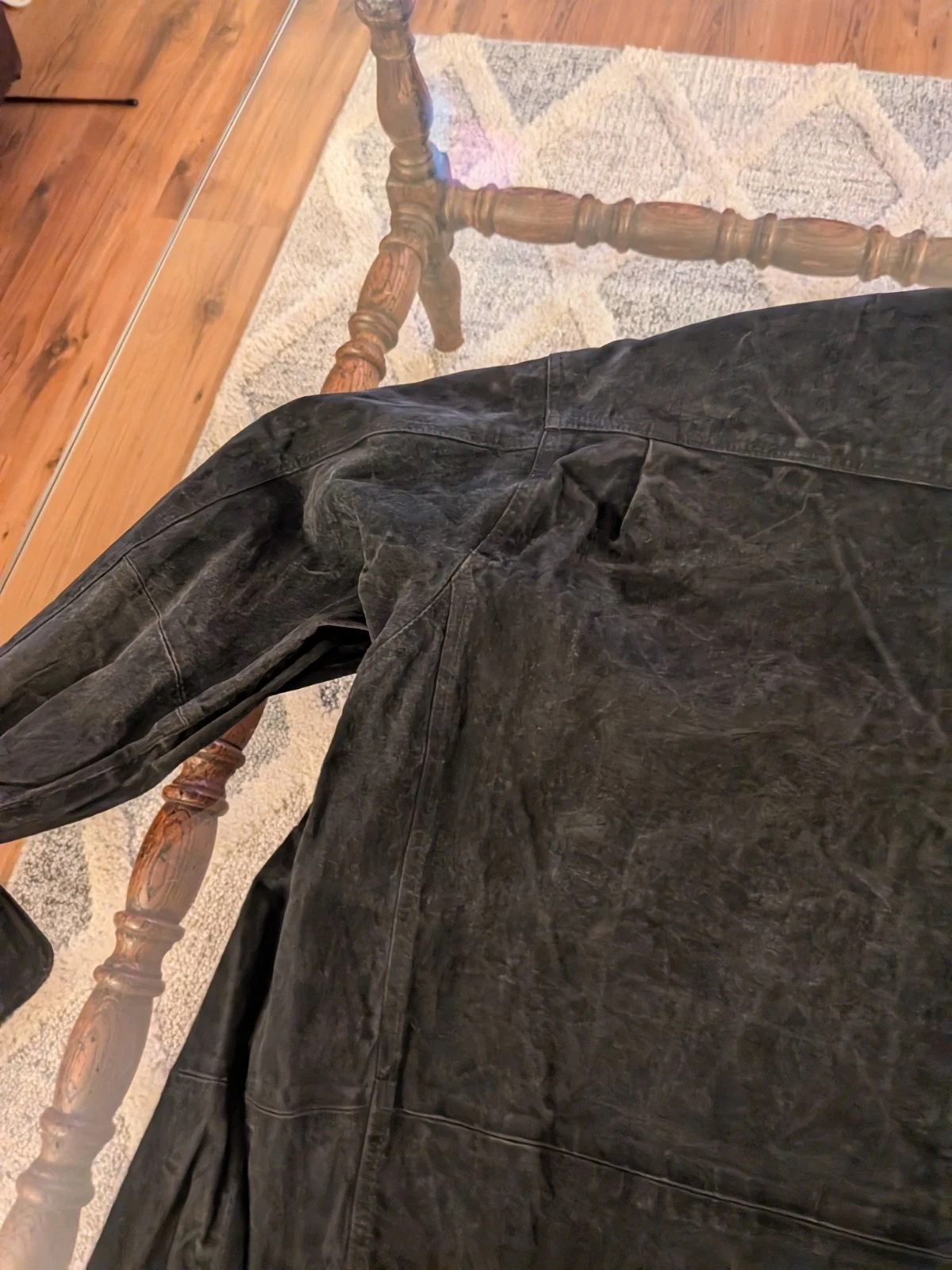 Vintage KS Leather Jacket Mens Large Cowboy Western Grunge Button Up Clean! - product detail image 18