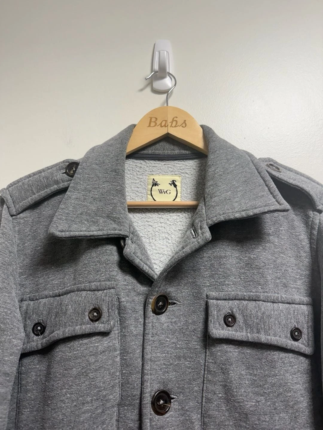 WvG Wolf vs GOAT Grey Knit Field Jacket image 1
