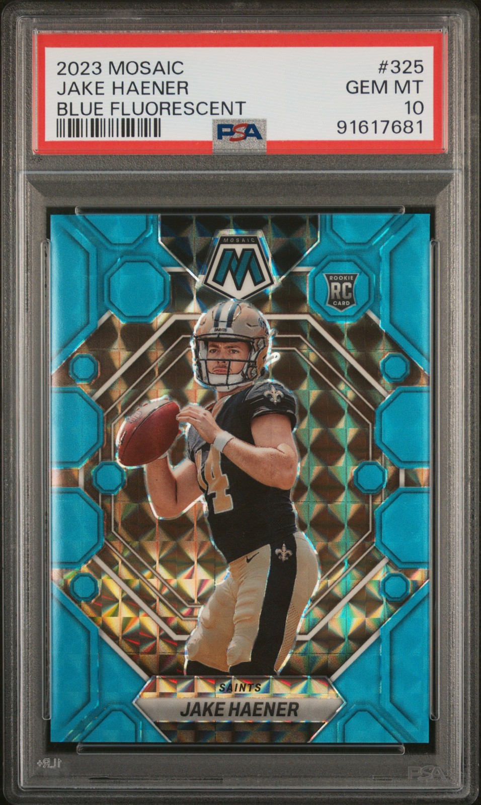 Jake Haener Panini Mosaic #325 Blue Fluorescent