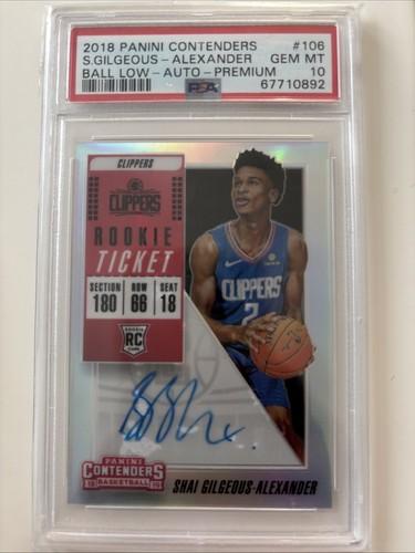 Shai Gilgeous Alexander [Ball Low Autograph Premium] #106 2018 Panini Contenders card