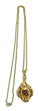 Pendant Necklace 22 Rose Pendant Goldtone