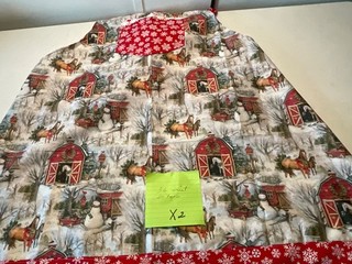 APRON HOME SEWN 36 w / 30 long X2
