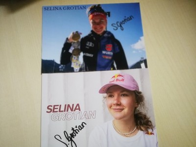 SELINA GROTIAN  - BIATHLON -  2 ORIG. AUTOGRAMMKARTEN - SIGNED!