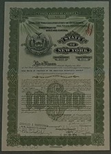 State New York Bond Budowa budynków 03.1928 - 03.1947 3,5 % 10.000 USD