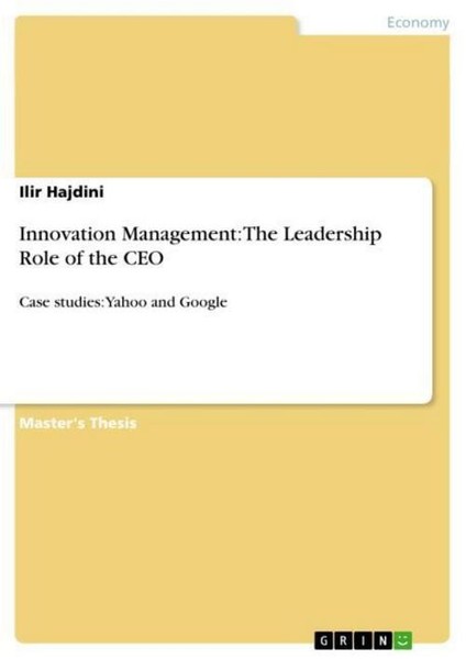 Innovation Management: The Leadership Role Of The CEO Ilir Hajdini-image