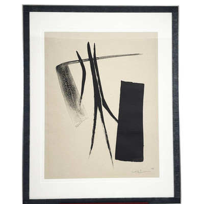 Toko Shinoda '' FLAME'' Lithographie Druck Autogramm Größe H 35,5 x B 27,6 Zoll