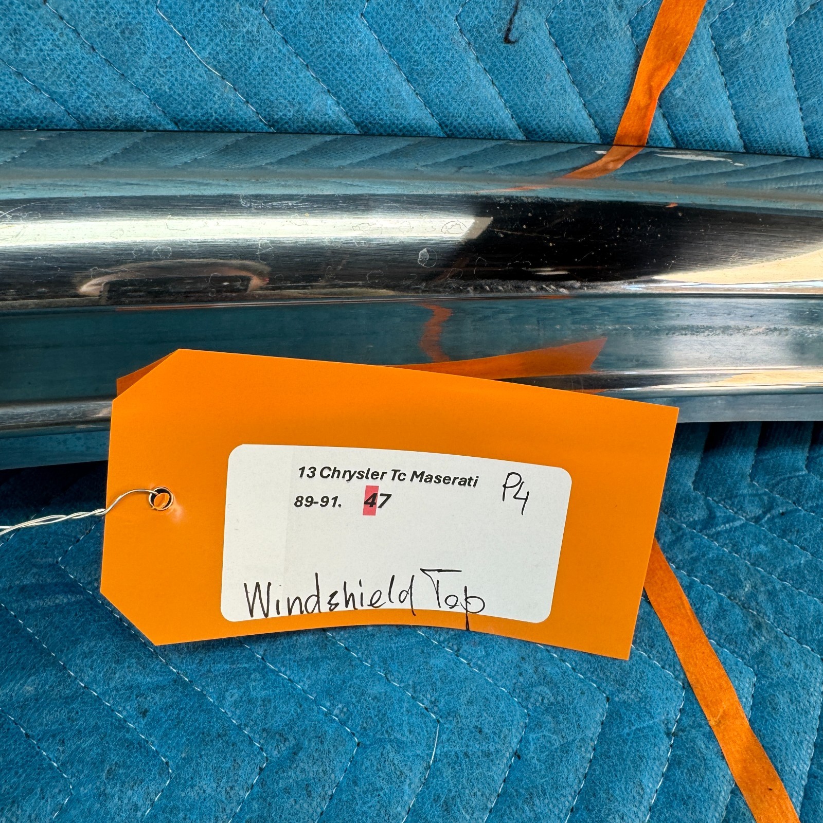 1989–1991 CHRYSLER TC MASERATI 46K Windshield Top Chrome Reveal Molding Trim OEM