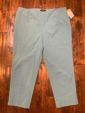 Lafayette 148 New York Blue Cropped Bleecker Ankle Dress Pants, Size 16