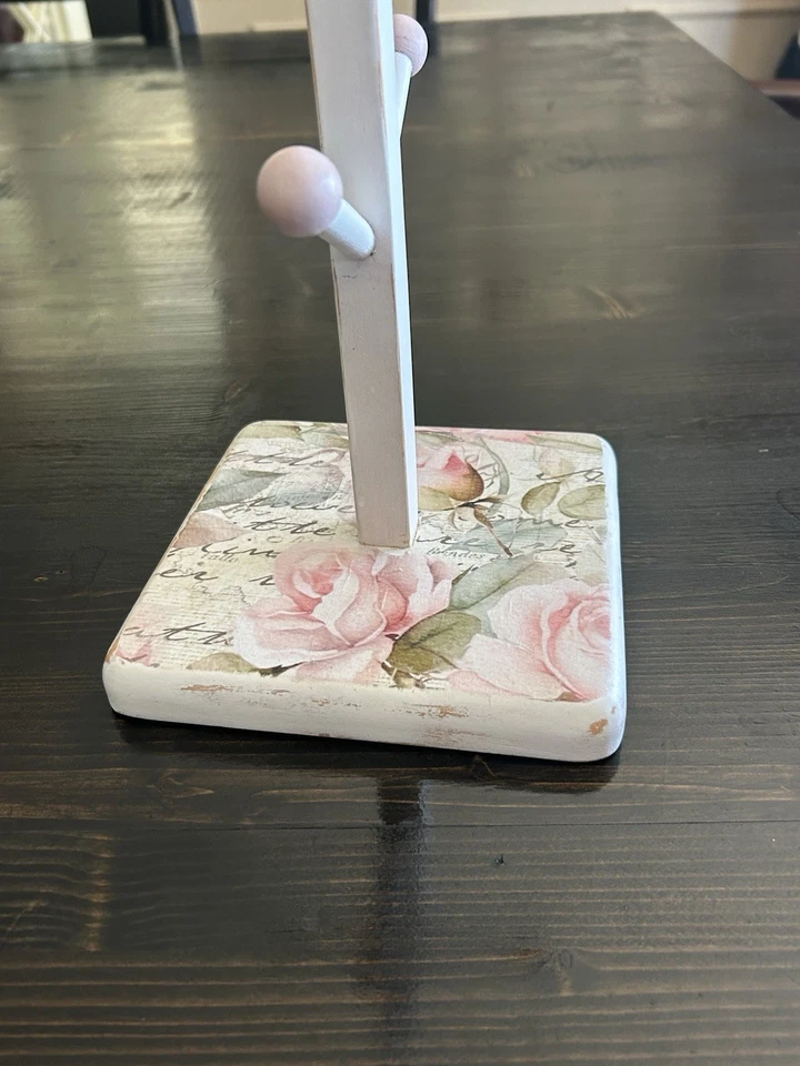 Настольная стойка/стойка для кофейных кружек французская пров. Дерево. Розовый и белый искусственно состаренные - Изображение 3 из 4