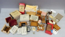 Big Lot Vintage 1/12 Doll House Furniture porcelain bathroom dining room kitchen