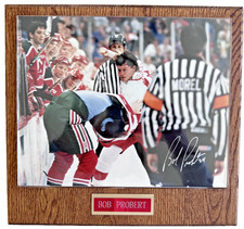Signed Bob Probert Photo -  8x10 Payback Fight Plaque