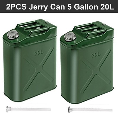 2PCS Jerry Can 5 Gallon 20L Can Metal Tank Emergency Backup Off-road
