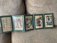 Hand Painted Egyptian Papyrus Art Pieces Including Hieroglyphic Alphabet