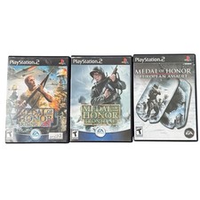 Lot Of 3 Medal Of Honor Rising Sun, Frontline, European Assault PS2 CIB Tested