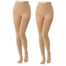 Women's Super Opaque Tights 2 Pairs 120 Denier Warm Control Top Small Suntan