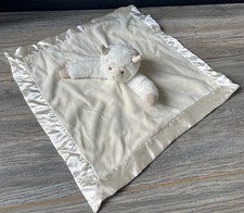 Bearington Baby Lamb 18" Lovey Satin Lining Cream Security Blanket Plush EUC