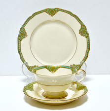 Hutschenreuther Hohenberg Porzellan - 3-teil Sammeltasse/Gedeck - Goldrand Dekor