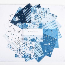 Charm Pack 5" Stacker 42pc Riley Blake "Blue Blooms and Threads"
