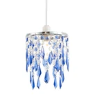 Modern Waterfall Design Pendant Shade with Clear/Blue Acrylic Drops and Beads...