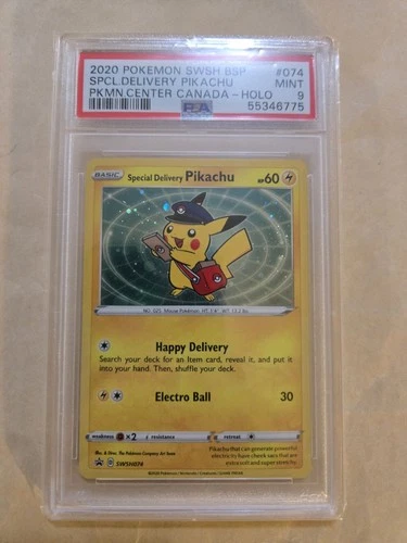 2020 POKEMON SWSH BLACK STAR PROMO #074 SPECIAL DELIVERY PIKACHU-HOLO PSA 9