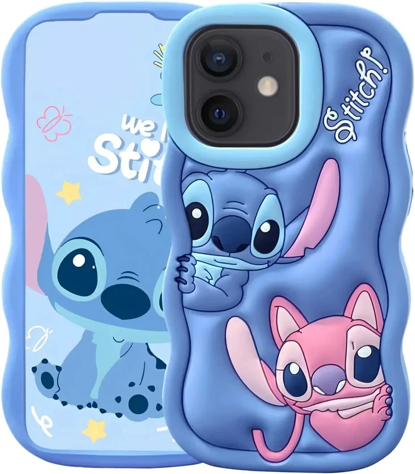 For iPhone 11 12 13 14 15 16 17 Air Pro Max Stitch Angel Silicon Soft Case Cover Foto 3 de 4