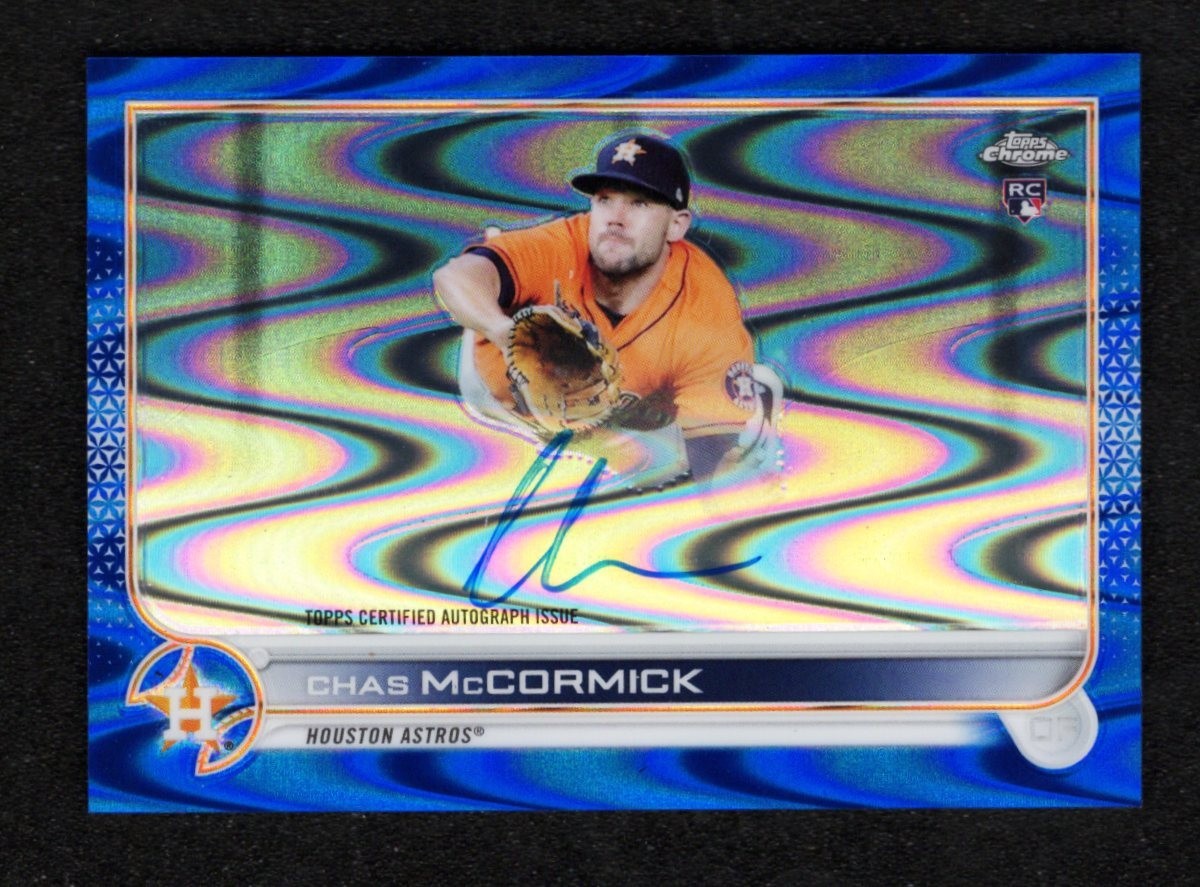 Chas McCormick 2022 Topps Chrome Blue Refractor RC Auto #/150 #RA-CM