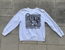 MITCHELL  NESS Men's Beige-Black Brooklyn Nets Basketball Sweatshirt SZ XL