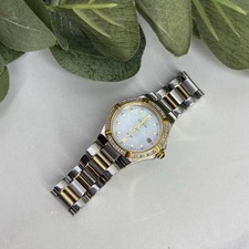 Citizen Eco-Drive Watch Women 26mm Silver Gold Tone Date E011-S044235 MOP As Is